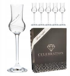  Grappa poharak, 70ml-es szeszes italokhoz, 34799 kristályos díszítéssel (6 db) (499)