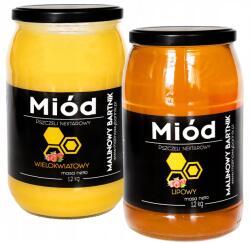 Malinowy Bartnik Mézkészlet: Vegyes Virág 1, 2 Kg Hársfa 1, 2 Kg Természetes Lengyel Mézek