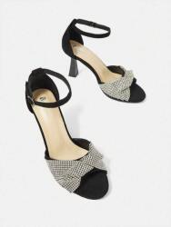 Shein Fekete Magassarkú Szandál Strasszokkal (40) (579911)