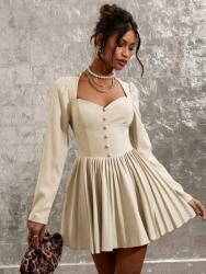 Shein Fodros Ruha Dekoratív Gombokkal (M)