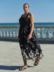 Shein Fekete Hímzett Mintás Szoknya (1XL)