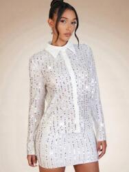 Shein Fehér Flitteres Hosszú Ujjú Ing (xs) (503074)