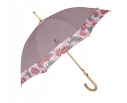 Perletti Elegáns női esernyő Perletti Green "Fiori di Loto" púderlila, (19159)