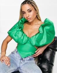  Asos Luxe Szatén Zöld Felső (40) (361264)