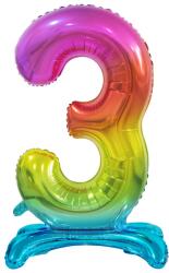 GoDan Fólia lufi 3-as szám álló B&c szivárványos 74cm