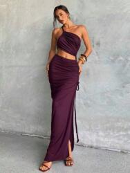 Shein Bordó Nyitott Hátú Ruha (s)