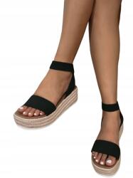  Espadrilles Szandál Fekete Bebújós Nyári 37, 5-AS (SX2303)