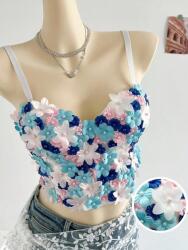 Shein Fehér Felső Színes Virágok (s) (597719)