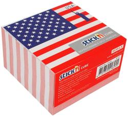 Hopax Cub notes autoadeziv 70 x 70 mm, 400 file, Stick"n USA - alb (HO-21625) - forit