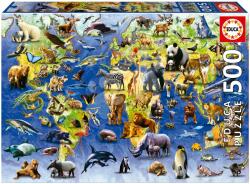 Educa Puzzle One Hundred Endangered Species Educa 500 piese și lipici Fix de la 11 ani (EDU19908) Puzzle