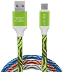 Delight Adatkábel Micro Usb Szövetbevonat 2m (55439a)