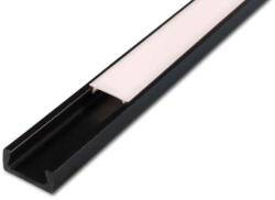 Masterled LED sín műanyag profil fekete, opál búrával 2m/szál (6868)