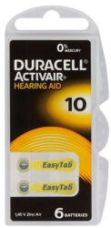 Duracell Activair hallókészülék elem 10, DA10, ZA10, H10MF 6db/bliszter (DUR010)