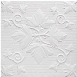 Marbet Álmennyzet - Marbet GRONO levelek növény EPS polisztirol fehér festhető mennyezeti burkolólap (50x50cm) nútos