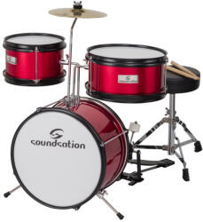 Soundsation JDK313-MR - Junior dobszett, 3 rétegű, metál vörös - hangtechnikashop