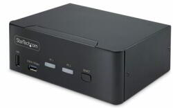 StarTech - 2 portos, dupla monitoros DisplayPort KVM kapcsoló, DP 1.4, 8K 60Hz / 4K 144Hz, 2x USB 3.2 10Gbps port, KVM kapcsoló - P2CDD143-KVM-SWITCH (P2CDD143-KVM-SWITCH)