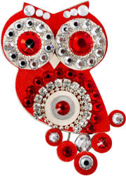 Sovičky Apró piros színű bagoly bross II