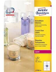 AVERY L7783-25 96x50, 8mm 250db-os poliészter víztiszta etikett (AVERY_L7783-25) (AVERY_L7783-25)