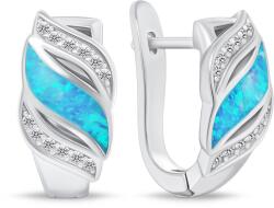 Brilio Silver Bájos ezüst fülbevaló cirkónium kövekkel és szintetikus opállal EA970WLB