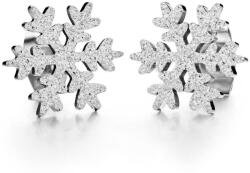 Troli Csillogó acél fülbevalók Hópehely KE-013