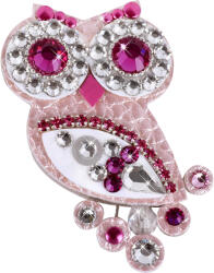 Sovičky Kis rózsaszín bagoly bross II