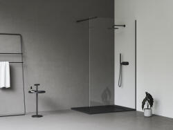RAVAK Walk In Wall szett - 100 zuhanykabin fekete+transparent, 1 merevítővel (GW9WA030SZ1) (GW9WA030SZ1)