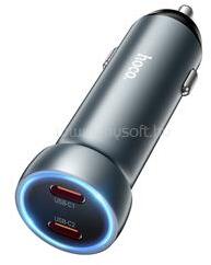 hoco. Z54B 60W USB-C PD 30W + 30W autós töltő (fémszürke) (HOCO_HC645799) (HOCO_HC645799)