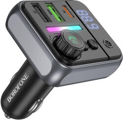 BOROFONE Transmitter FM BC50 Ascenso MP3, Bluetooth - 2xUSB + Type C - QC 3.0 PD 38W fekete