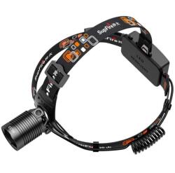 SUPERFIRE HL53 LED fejlámpa, Zoom, 15W, 180 lm, töltés USB, akkumulátor 2x2000 mAh, IP31