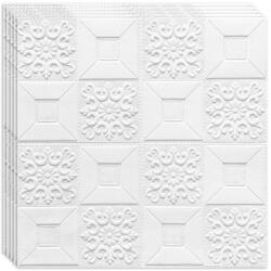 HOZRO 10 db HOZRO öntapadós 3D tapéta készlet, Absztrakt mintás, falra és mennyezetre, 4, 9 négyzetméter területet fed le, modern dizájn, nagyon könnyen felszerelhető, Négyzet Fehér (TAPET73-10BUC)