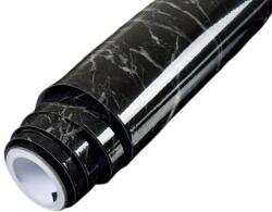 HOZRO márvány hatású öntapadós tapéta, öntapadó tekercs, 60 cm x 3 m, fekete (TAPET_AUTOCOLANT_MARMURA)
