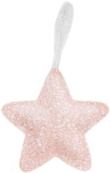 LAALU Karácsonyi dísz - műbőr csillag, rózsaszín, csillámos, 14, 5 cm (LAU-6131)