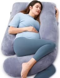 Momcozy U Shaped Pillow Velvet Dark Grey