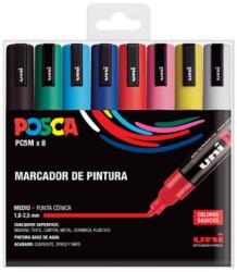 uni Dekormarker készlet, 1, 8-2, 5 mm, UNI "Posca PC-5M", 8 különböző szín (E17-K0204-4-2146)