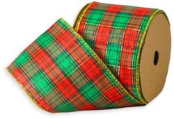 LAALU szalag - kockás, arany szegéllyel, 6 x 270 cm (LAU-6152)