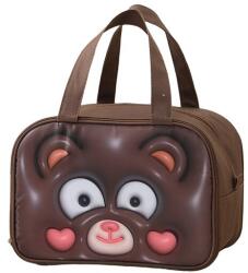 Flippy Hordozható 3D-s rajzfilm Flippy hűtőtáska gyerekeknek Oxford textilből készült ebédlőtáska 27, 5x18x20 cm mackó mintás barna (131614)