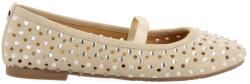 Gioseppo Mary-Jane Áttört balerinacipő, strassz applikációkkal, bőr, bézs, 36 EU (806575310-P-BEIG-36)