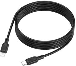 BOROFONE Lenny Sorozat Adatkábel (BX113) - Type-C to Lightning, 3A, 27W, Szilikon, 2m - Fekete