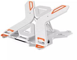 Invincio Invincio® Air laptop vagy táblagép állvány 13-17 hüvelyk, 8 fokozatban állítható 30-45 fokban, összecsukható telefontartóval, csúszásgátló szilikon betétekkel, szellőző, hordozható, fehér (106-4988247