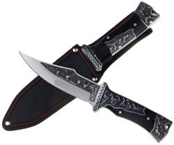 Depox Vadászkés, vadászdíszes mintával, 27, 5 cm, fekete (F57-1)