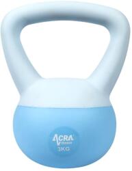 Acra Soft PVC Kettlebell 3 kg, kék