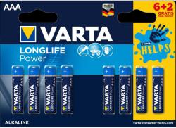 VARTA Helps Longlife Power alkáli elem, AAA, 6 + 2 db (4903121428)