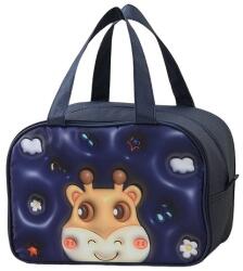 Flippy 3D rajzfilm, hordozható hűtőtáska gyerekeknek, oxfordi szövetből készült ebédlőtáska 27, 5x18x20 cm-es szarvas mintás kék (131613)