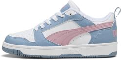 PUMA Puma, Rebound V6 műbőr sneaker, Fehér, Világoskék, Púderrózsaszín, 35.5 EU (393833-30-3)