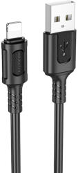 BOROFONE Data Cable Borofone Feliz Series (BX111) - USB to Lightning, PVC, Univerzális, 60W, 2.4A, 1m - Fekete