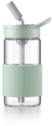 BUYDEEM DG425-CG Hordozható üveg szívószálas palack 500ml Zöld (DG425-CG)