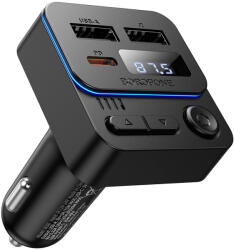 BOROFONE Transmitter FM BC60 Hero MP3, Bluetooth - 2xUSB + Type C - PD 20W fekete