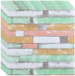 HOZRO 10 db-os HOZRO öntapadós 3D tapéta készlet, téglautánzat mintás, 5, 39 nm területű, modern kivitelű, nagyon könnyen felszerelhető, Színes (TAPET_CARAMIDA_COLOR)