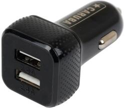 CARUBA Duo autós töltő 2.4A fekete (CARD101338)