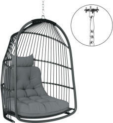 Outsunny Beltéri és Kültéri Összecsukható Függőszék Párnával és Fejtámlával, Sötétszürke